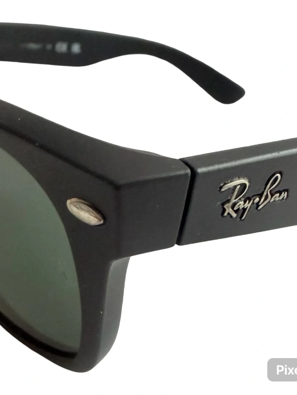 Ray-Ban Black Frame Sunglasses with Green Lenses